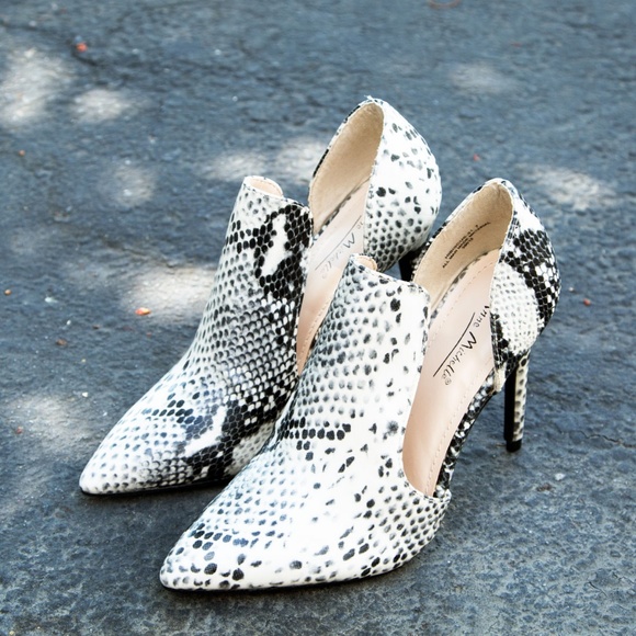 NEW🔥 Snake Pointed Toe Booties Stiletto High Heel - Picture 3 of 6